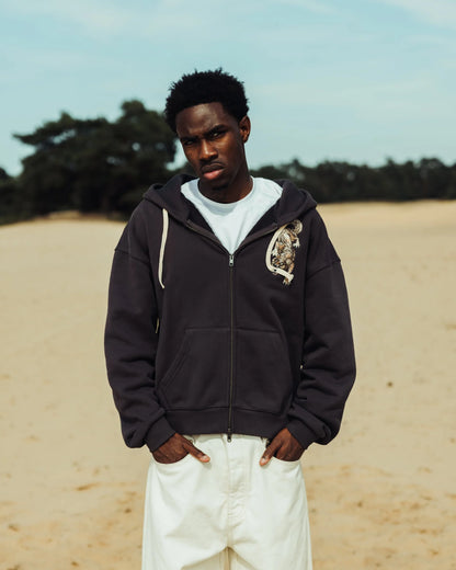 Liesor Embroidered Zip Hoodie